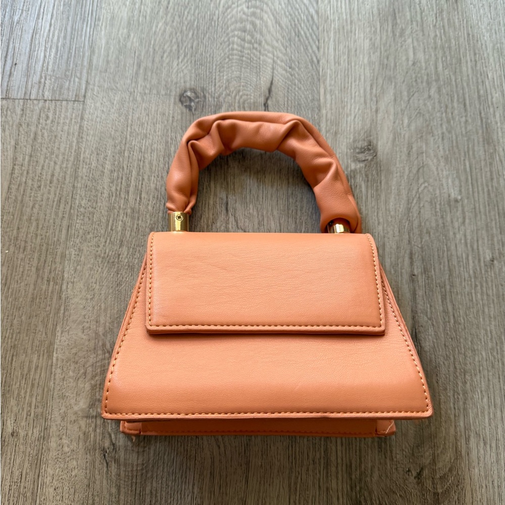 billini dixie orange scrunch handle mini crossbody bag purse handbag new